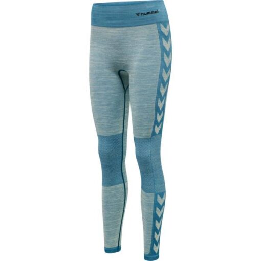 Hummel CLEA Seamless Mid Waist Tights - Blue Coral Marshmallow