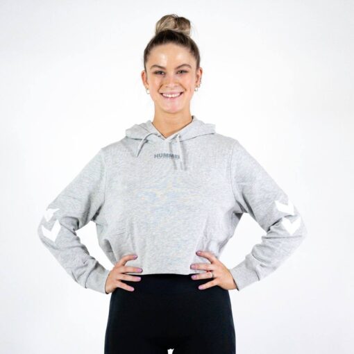 Hummel LEGACY Woman Cropped Hoodie - Grey Melange