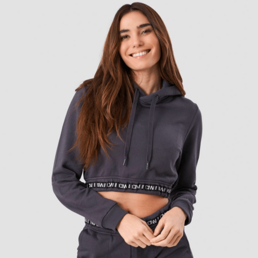 ICANIWILL Chill Out Cropped Hoodie Graphite Wmn