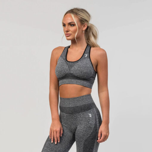 V3 Apparel Excel Seamless Scrunch Sports Bra - Grey