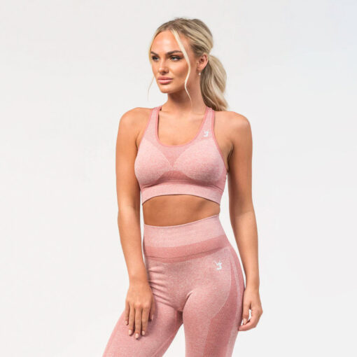 V3 Apparel Excel Seamless Scrunch Sports Bra - Pink