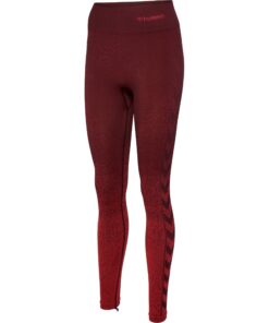 Hummel MT Fade Seamless Mid Waist Tights - Bitter Chocolate / Mineral Red