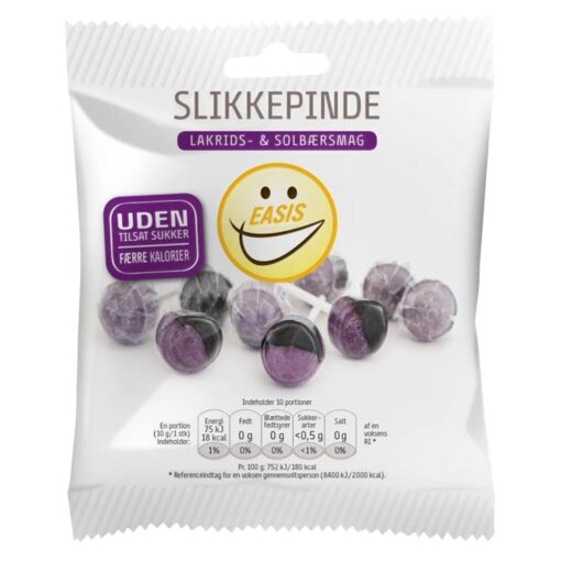 EASIS Slikkepind med Solbær og Lakrids (100g)